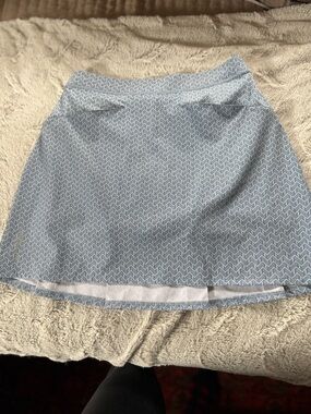 RLX Ralph Lauren Pale Blue Chevron A-Line Golf Skirt
